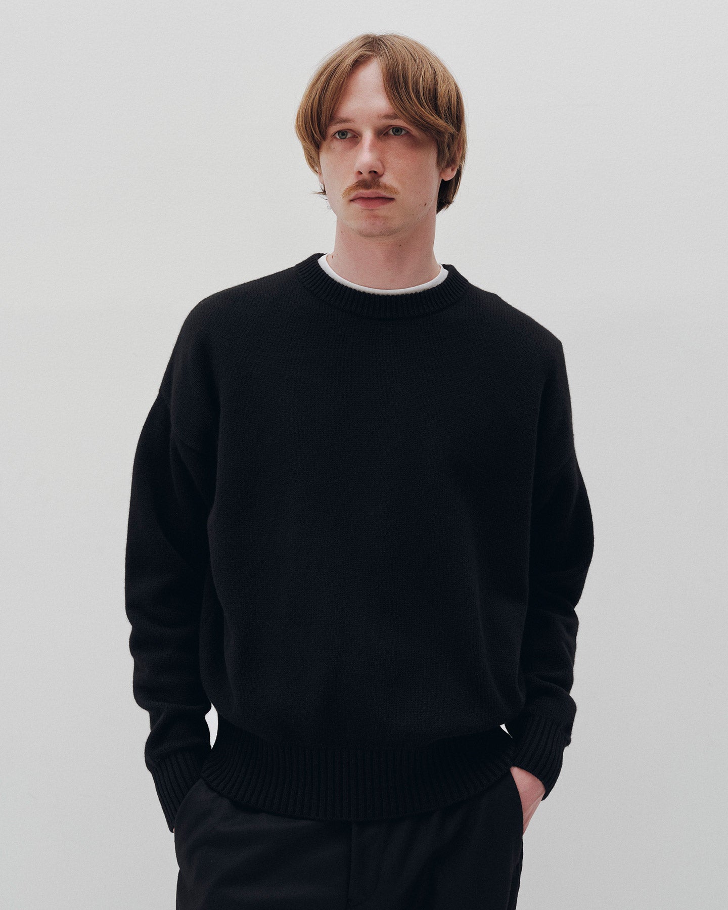 WOOL CASHMERE OVERSIZED CREWNECK KNIT