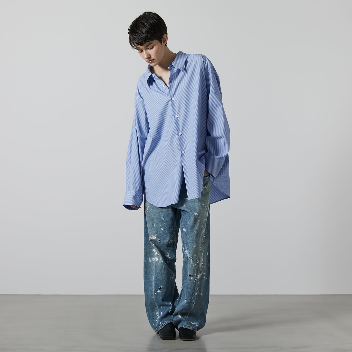 OVER SIZE SHIRT (STRIPE)