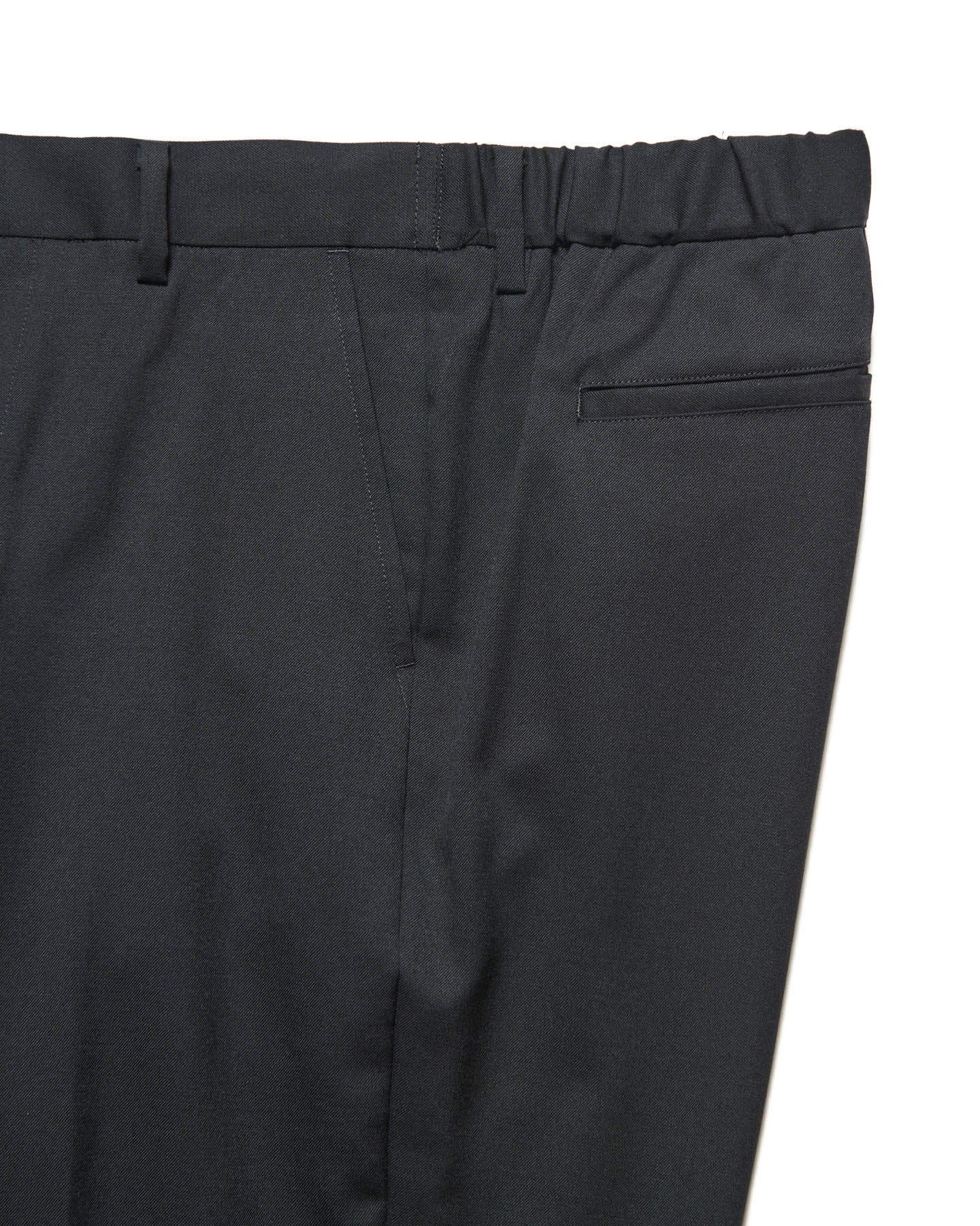 FLANNEL WOOL SHIRRING SLIM-FIT SLACKS