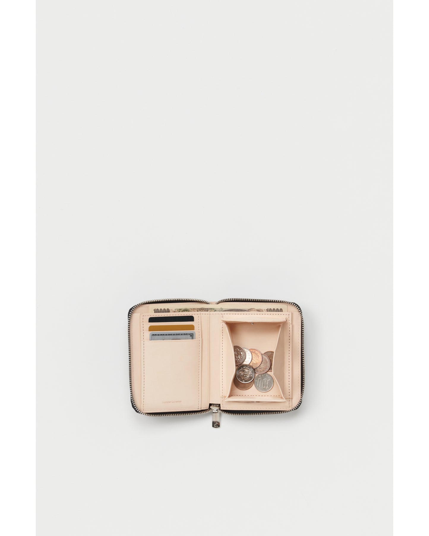 square zip purse brown