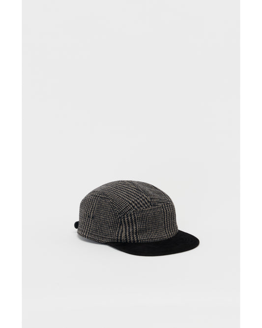 tweed jet cap black
