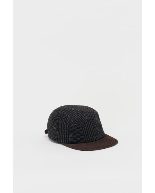 tweed jet cap dark brown