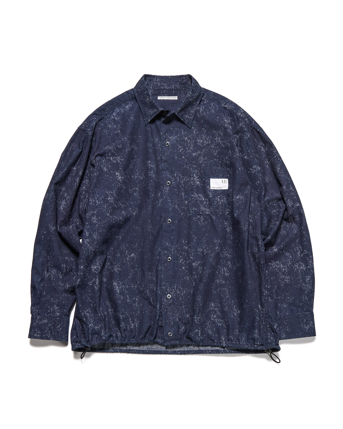 INDIGO PRINT DRAWCORD SHIRT