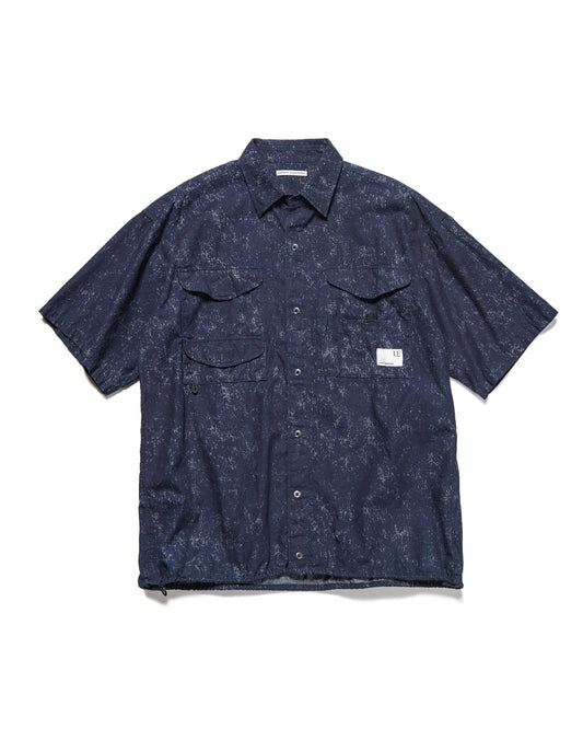 INDIGO PRINT S/S FISHING SHIRT
