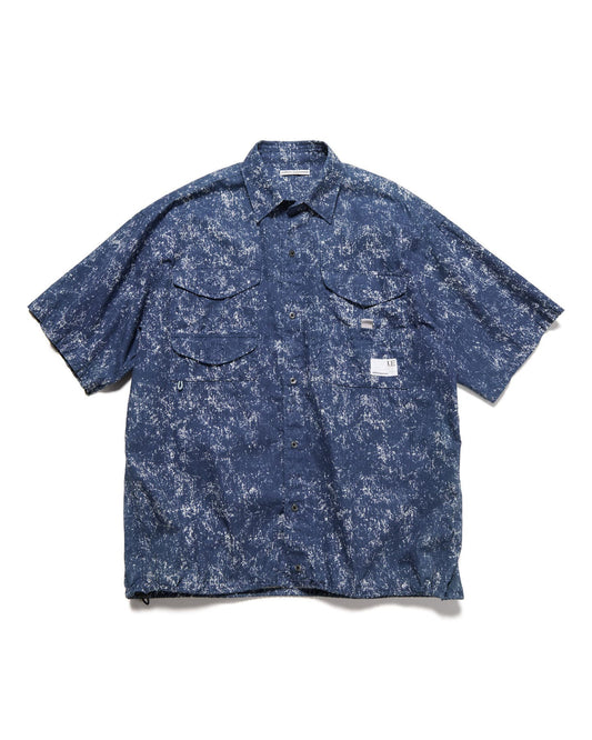INDIGO PRINT S/S FISHING SHIRT