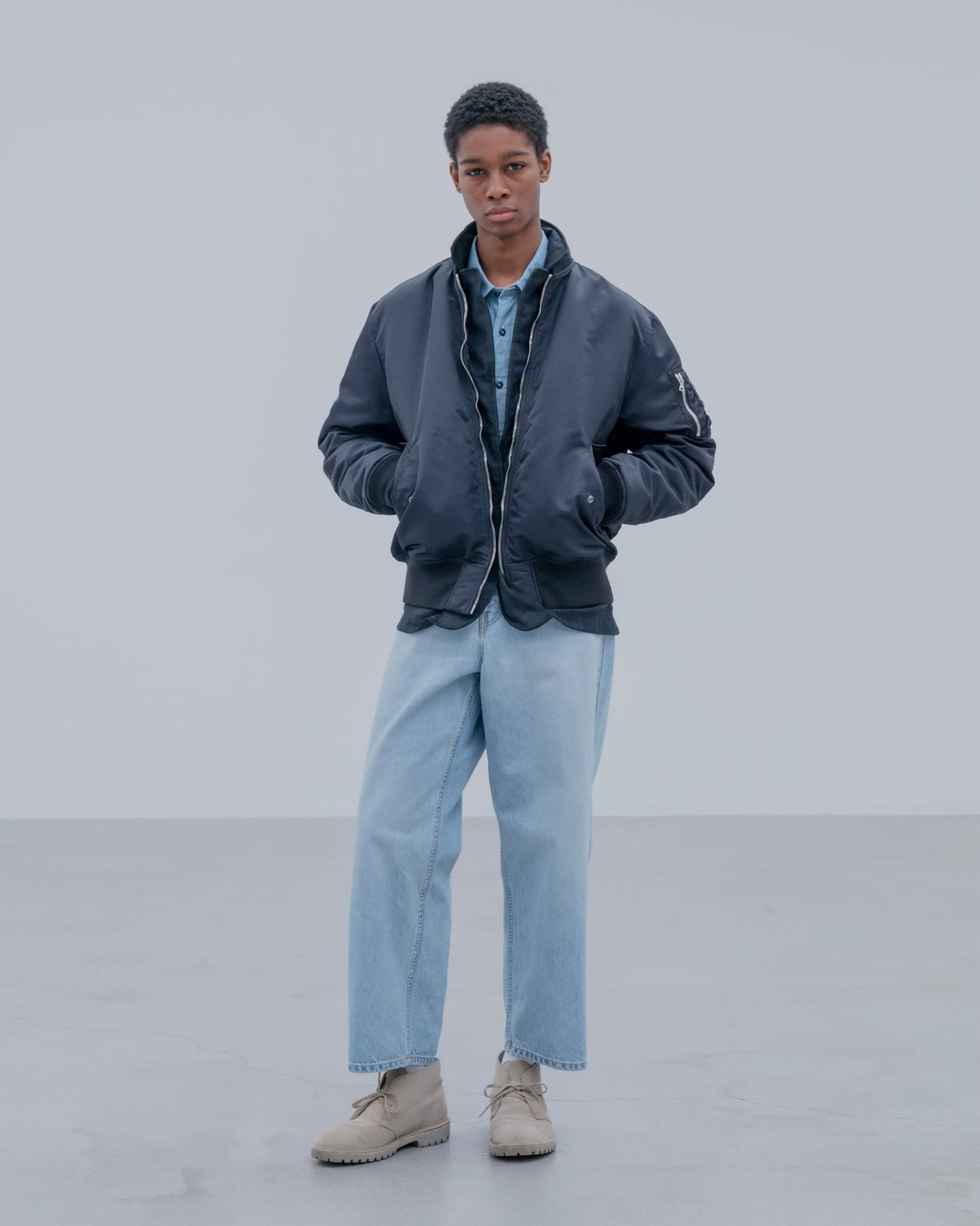 WASHED DENIM BOLD-FIT JEANS