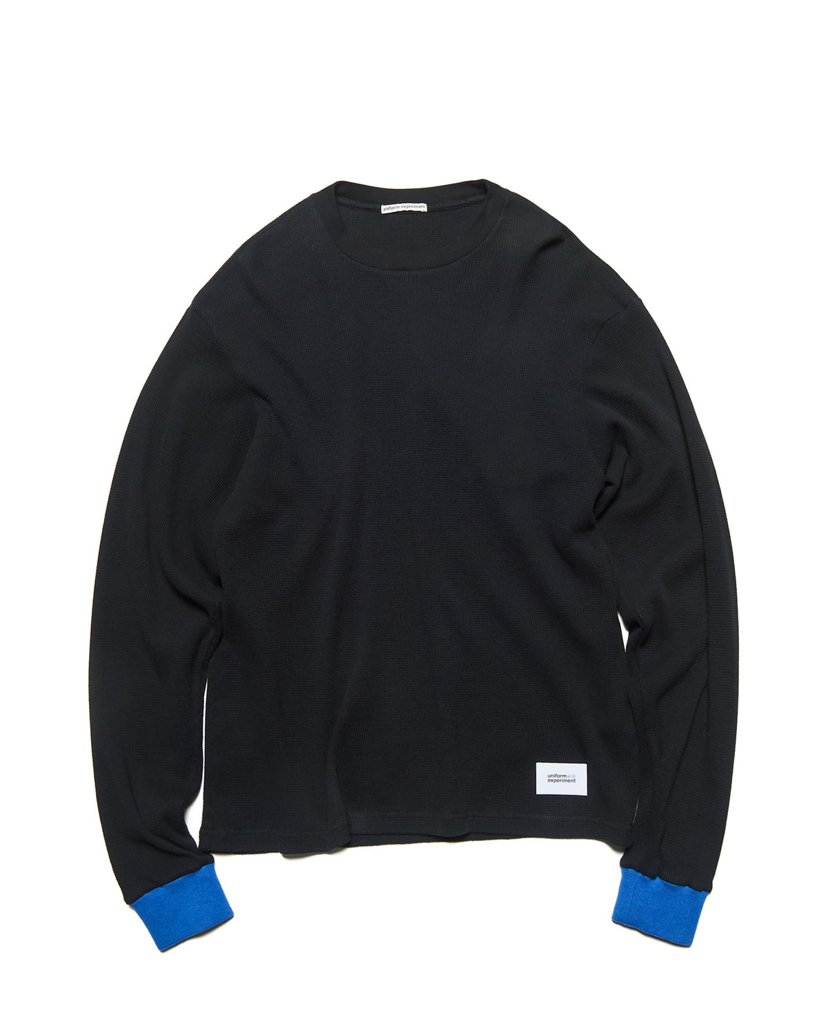 COLOR RIBBED WAFFLE CREWNECK TOP