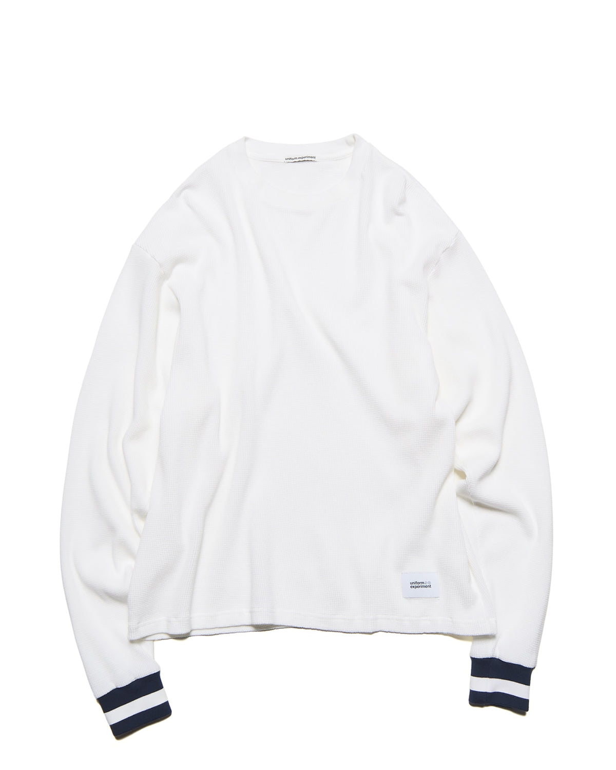 COLOR RIBBED WAFFLE CREWNECK TOP