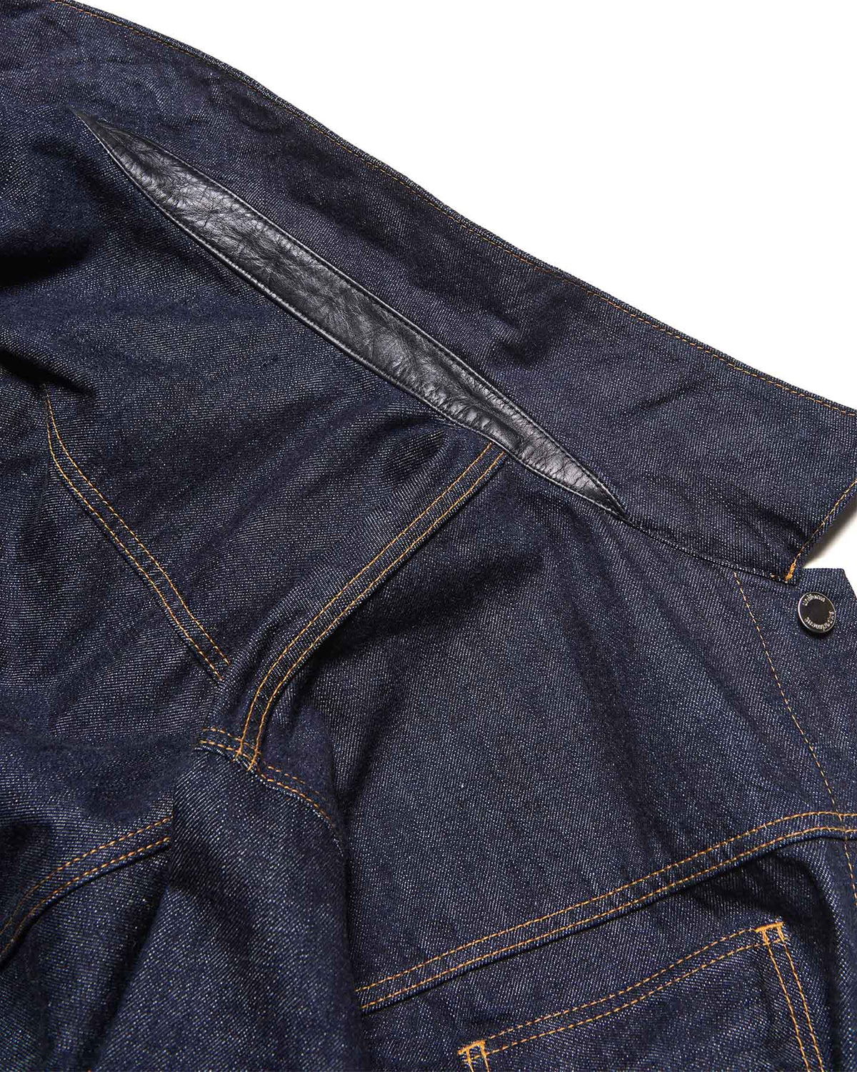 LEATHER ASSEMBLED DENIM TRUCKER JACKET