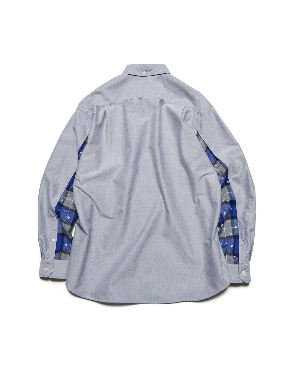 STAR PRINT CHECK PANELED B.D SHIRT