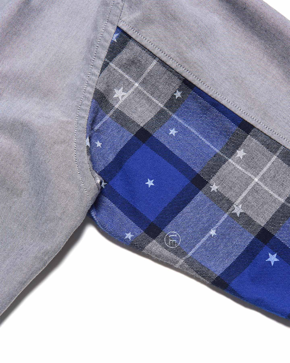 STAR PRINT CHECK PANELED B.D SHIRT