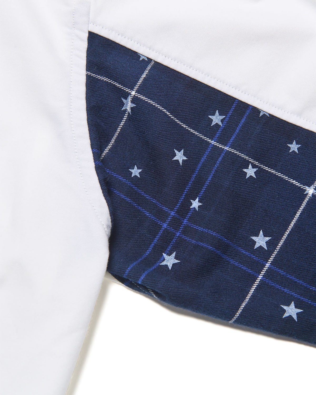 STAR PRINT CHECK PANELED B.D SHIRT