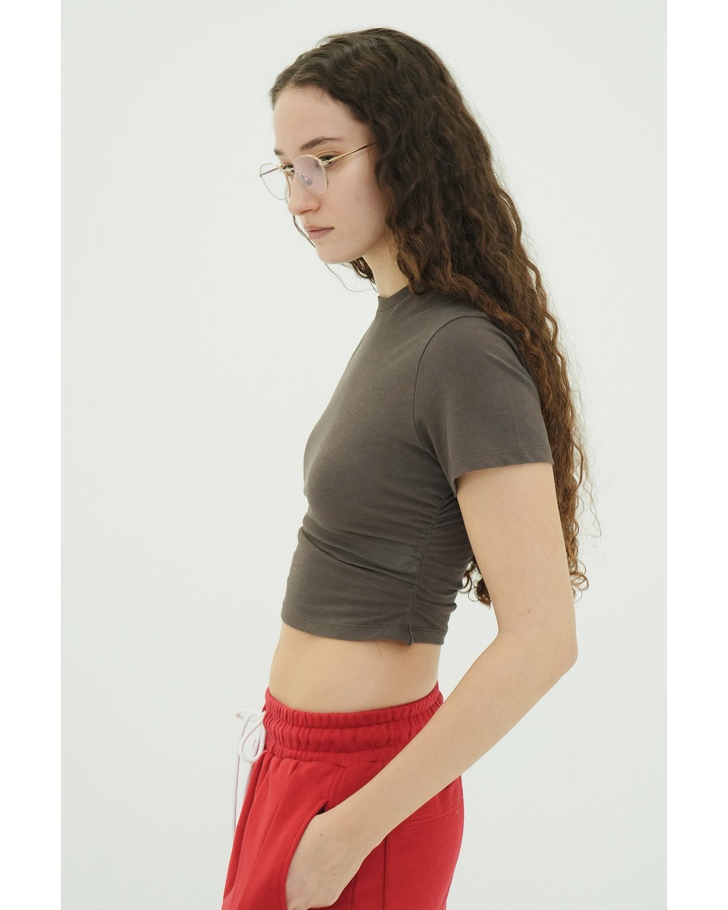 SHIRRED HEM COMPACT TOPS