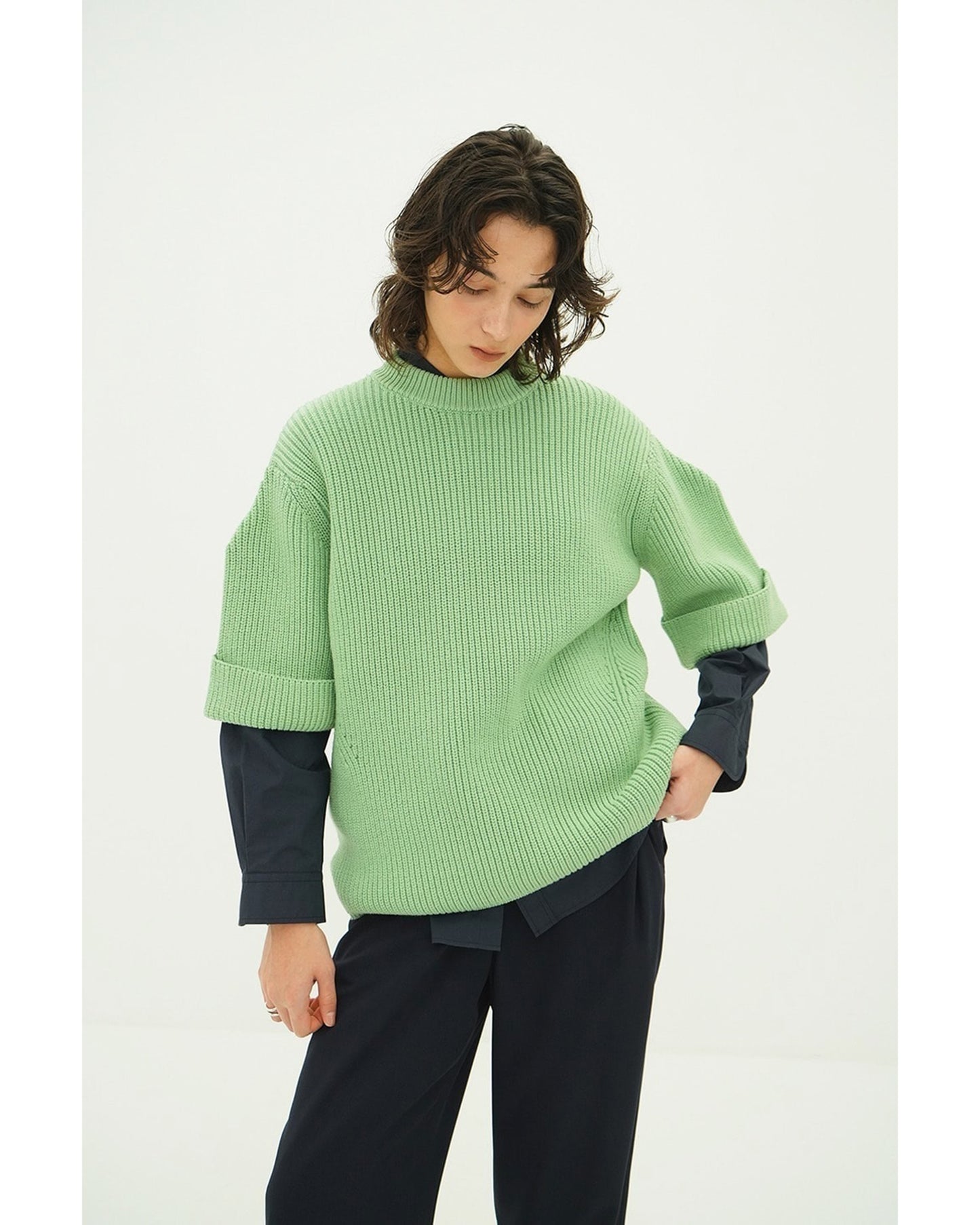 OVER HALF SLEEVE KNIT TOPS