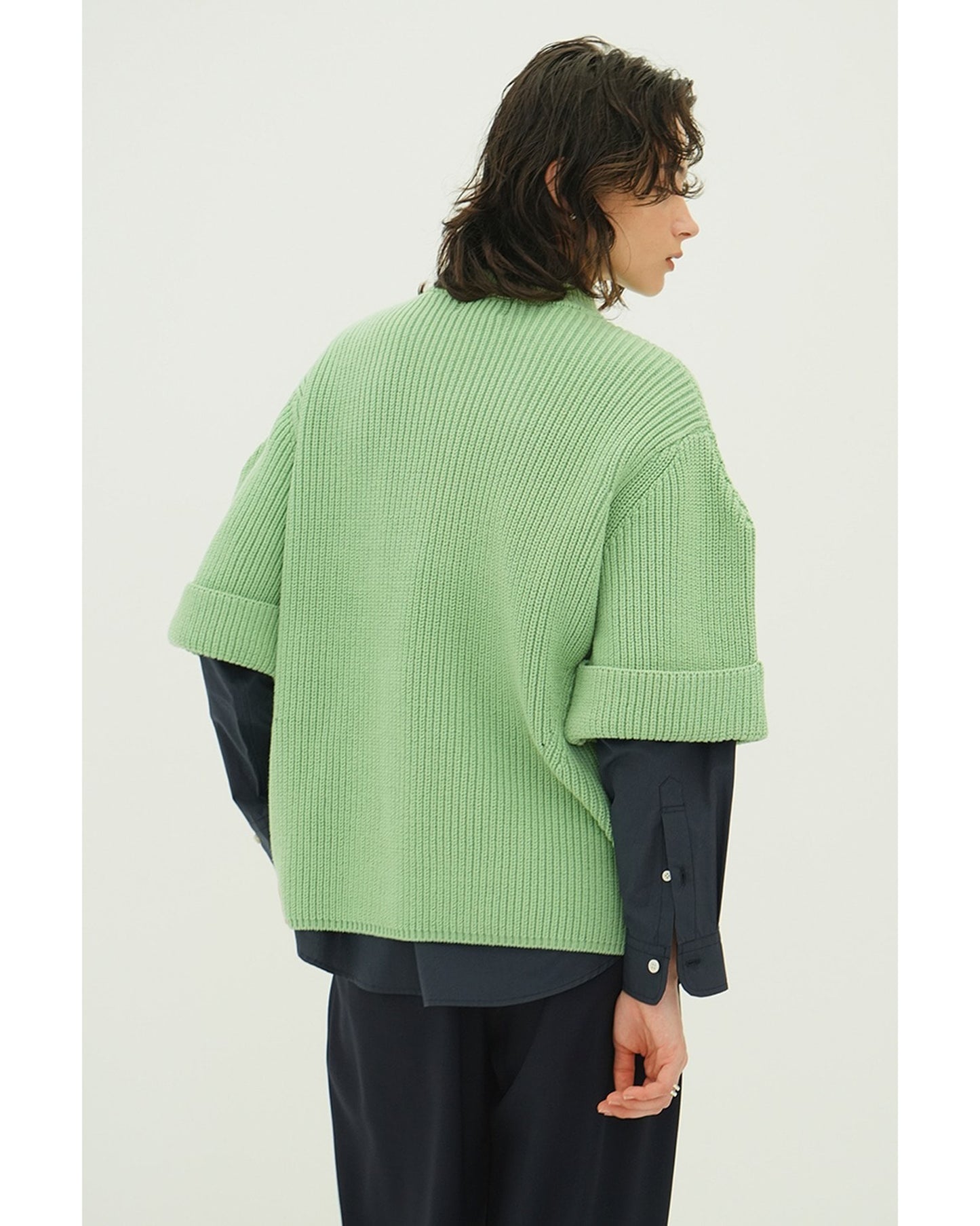 OVER HALF SLEEVE KNIT TOPS