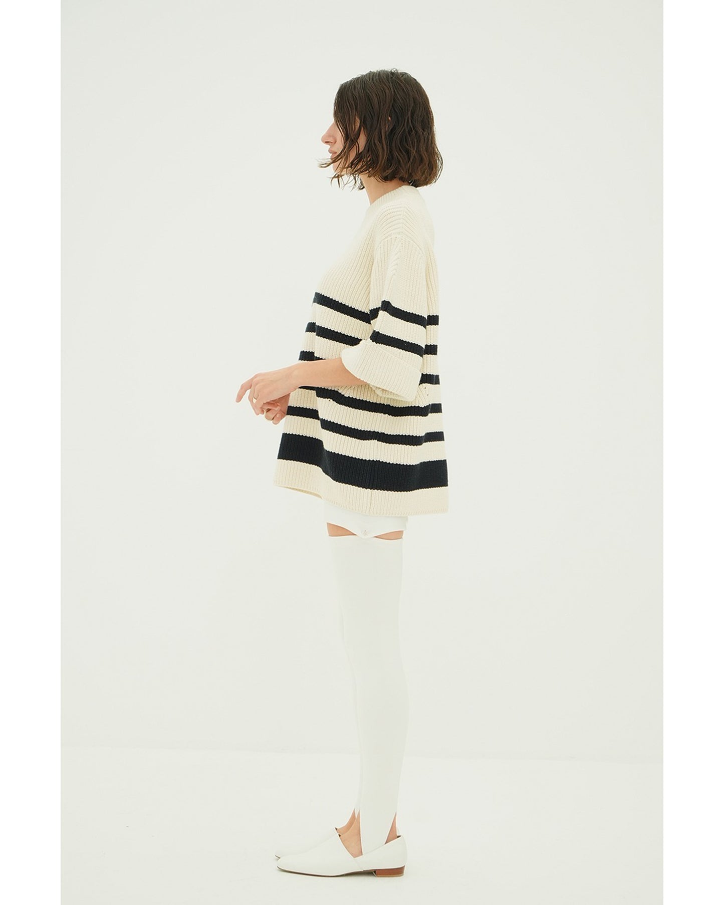 OVER HALF SLEEVE KNIT TOPS