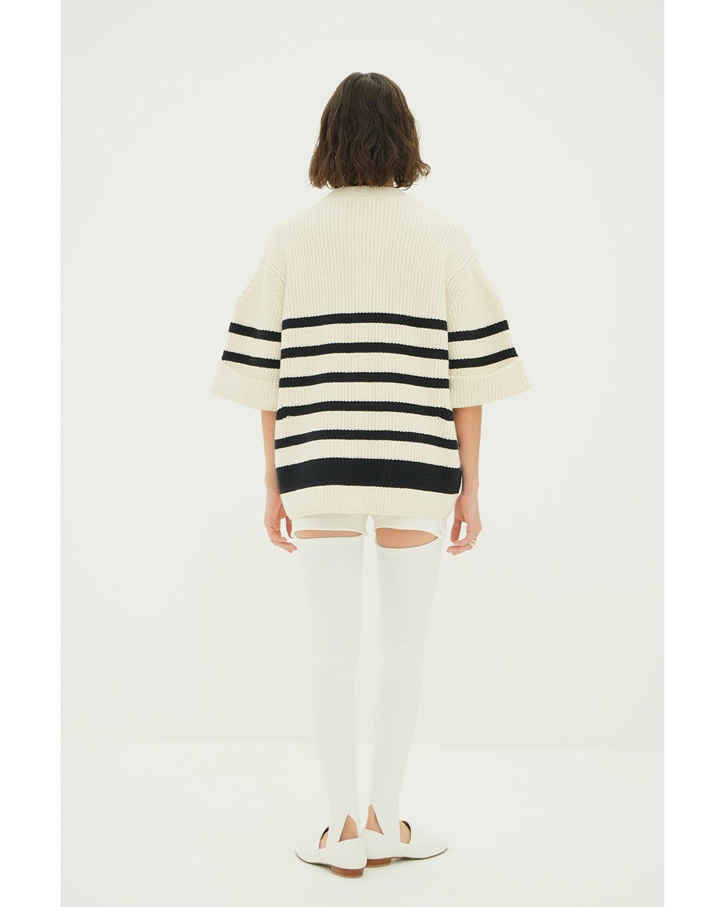 OVER HALF SLEEVE KNIT TOPS