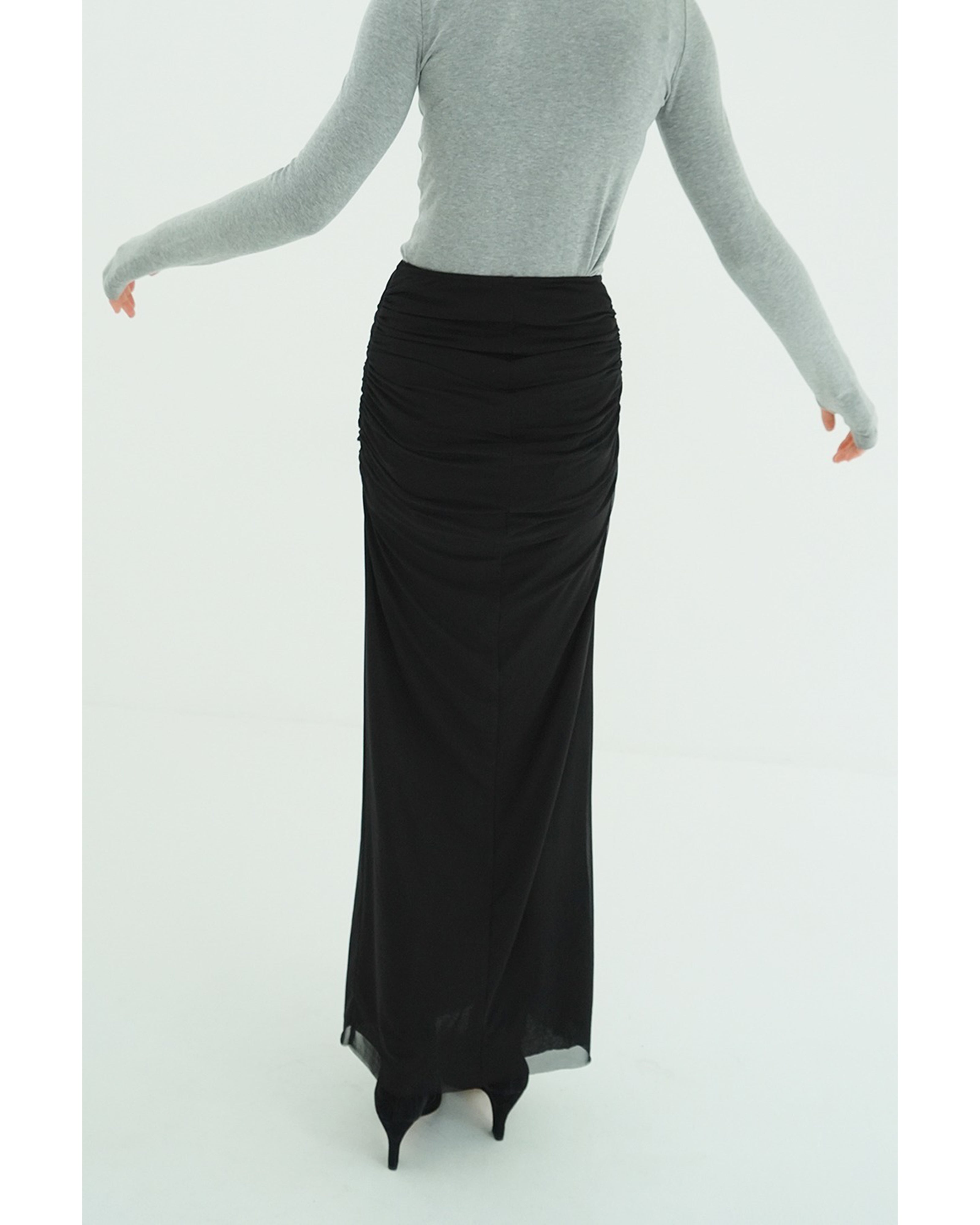 CLANE 26SS 2WAY TULLE GATHERED SKIRTブラック 2WAY TULLE GATHERED SKIRT – TIME AFTER TIME