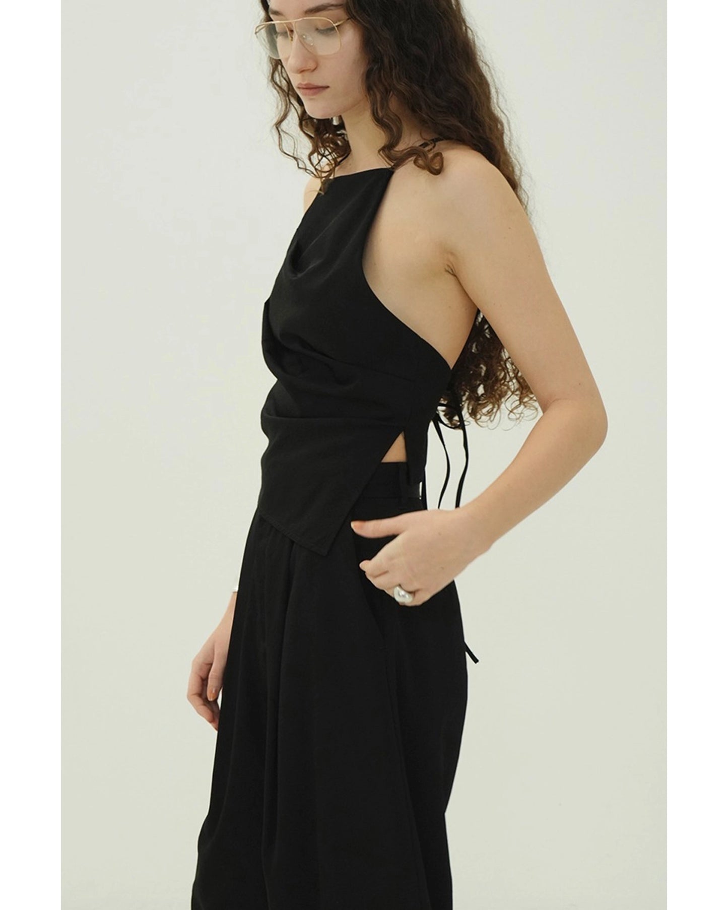 WOOL NYLON TUCK DRAPE CAMISOLE