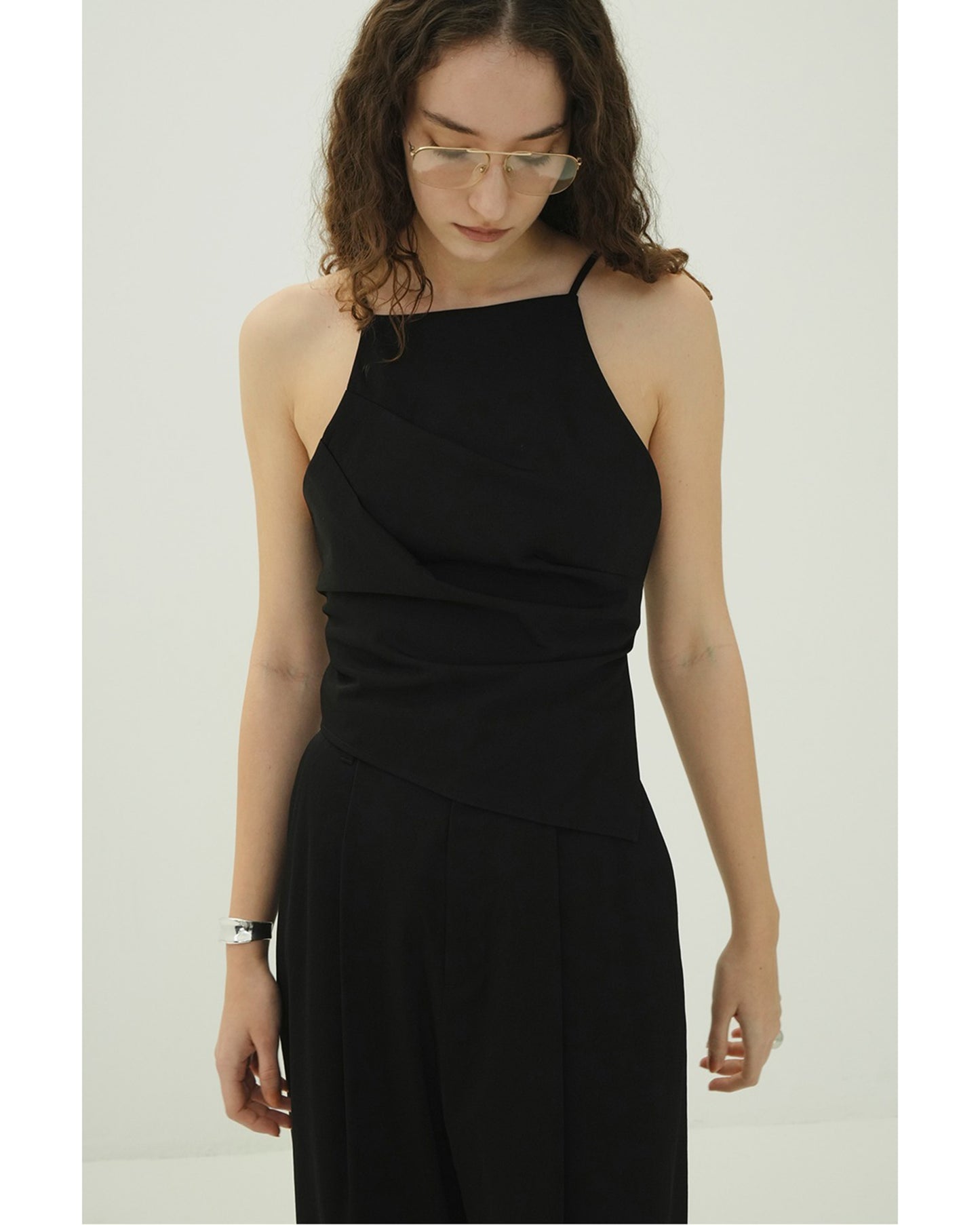 WOOL NYLON TUCK DRAPE CAMISOLE