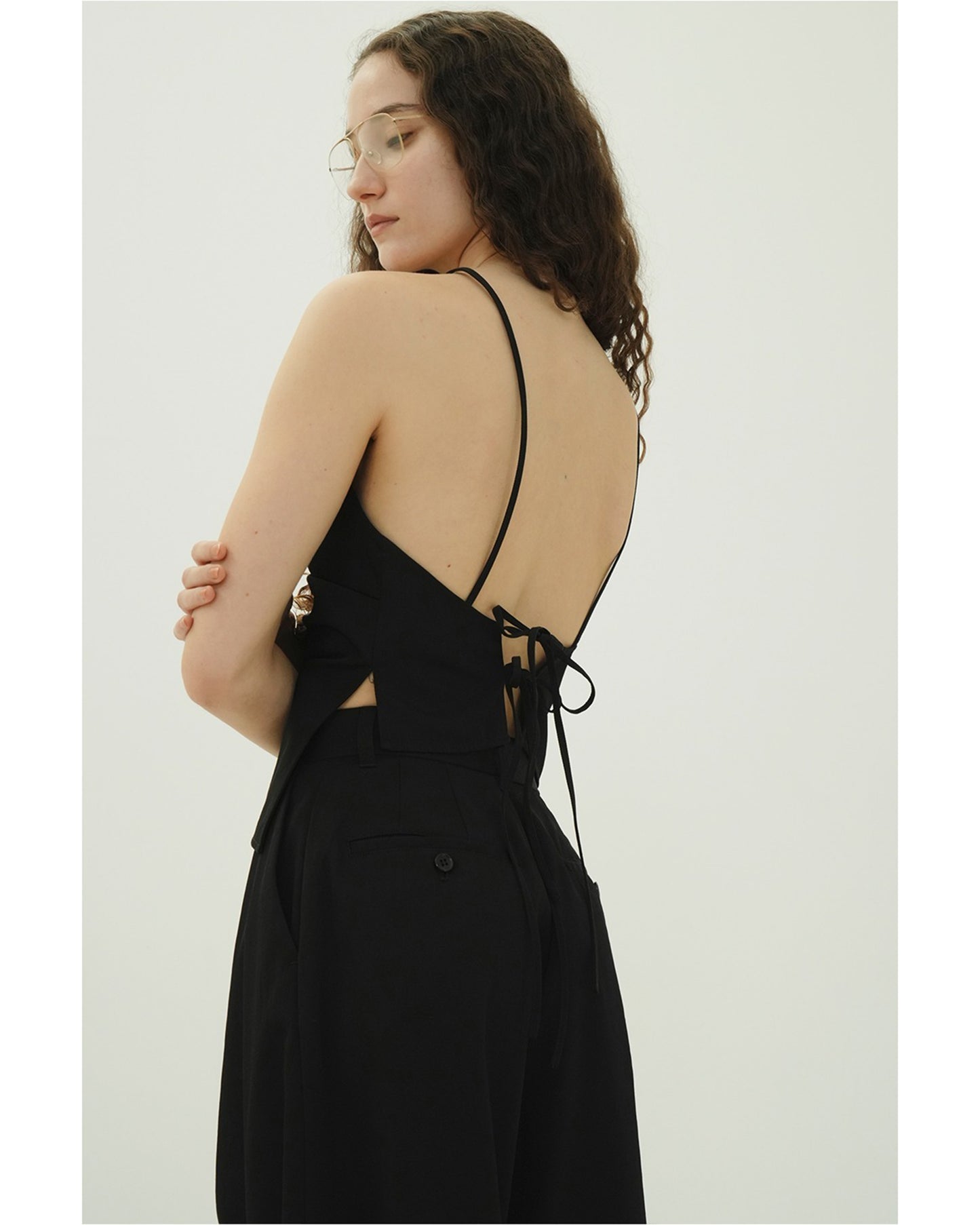 WOOL NYLON TUCK DRAPE CAMISOLE