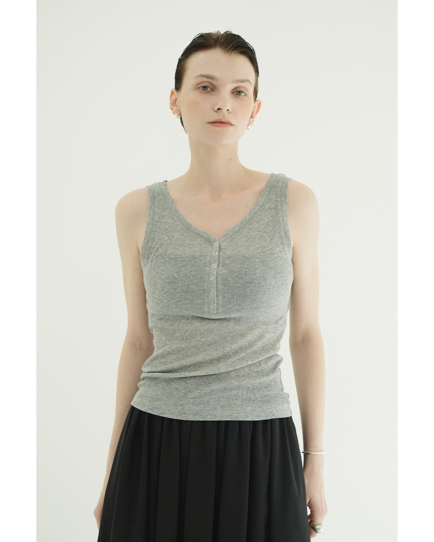 CURVED NECK LAYERED SET TOPS