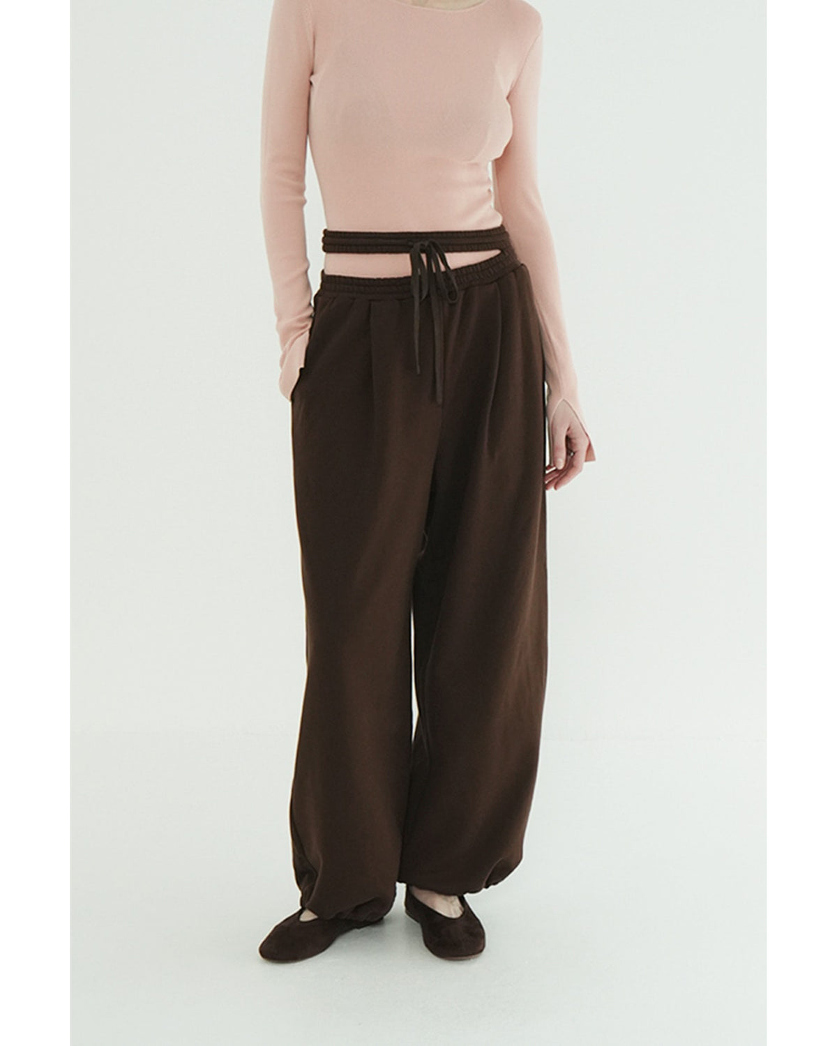 SLASH WAIST SWEAT PANTS