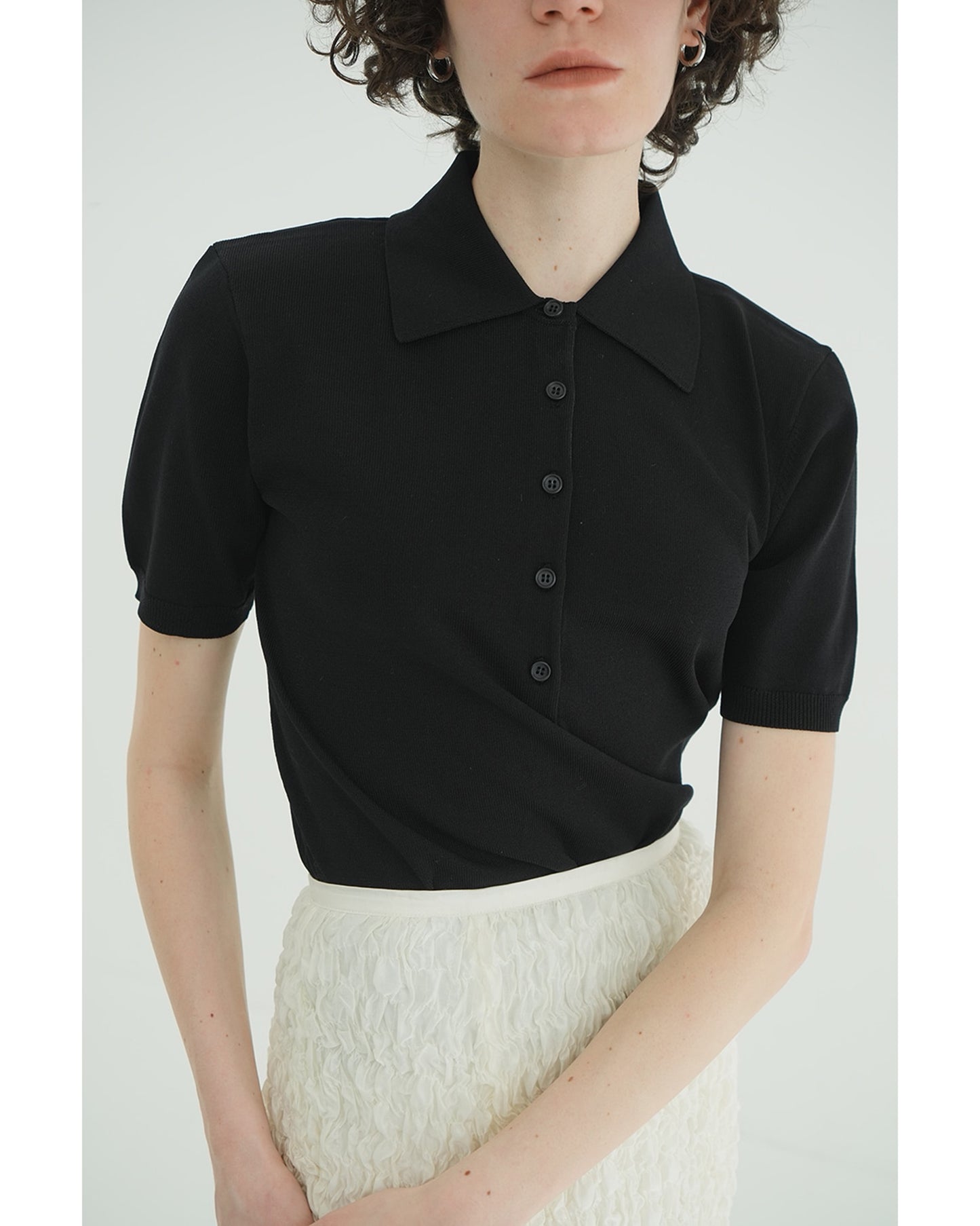 SHOULDER PADS POLO KNIT TOPS – TIME AFTER TIME 