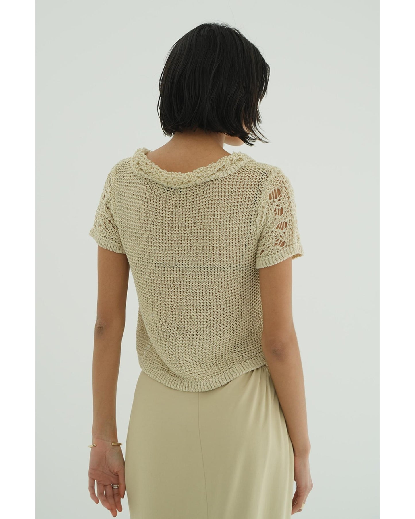 CROPPED CROCHET KNIT TOPS