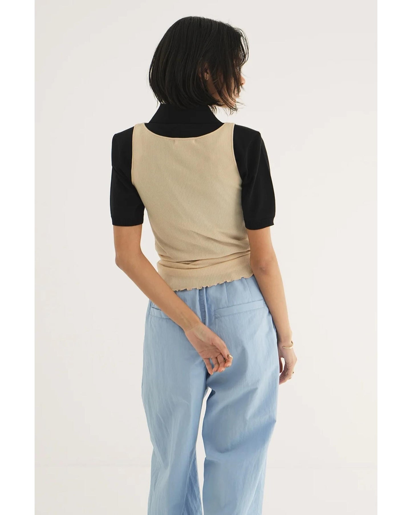 BOAT NECK RIB KNIT TANK TOP