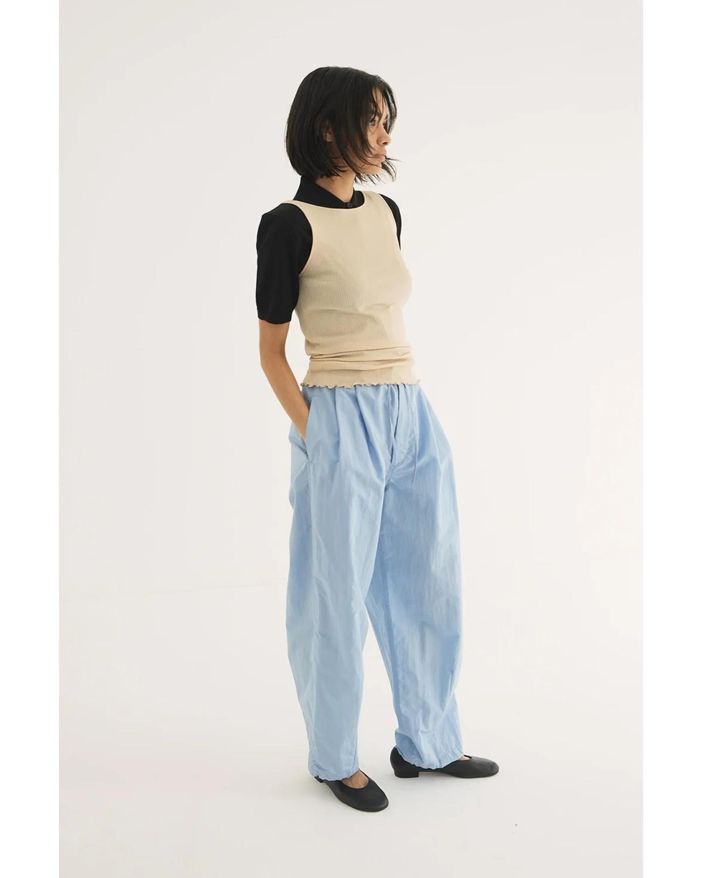 BOAT NECK RIB KNIT TANK TOP