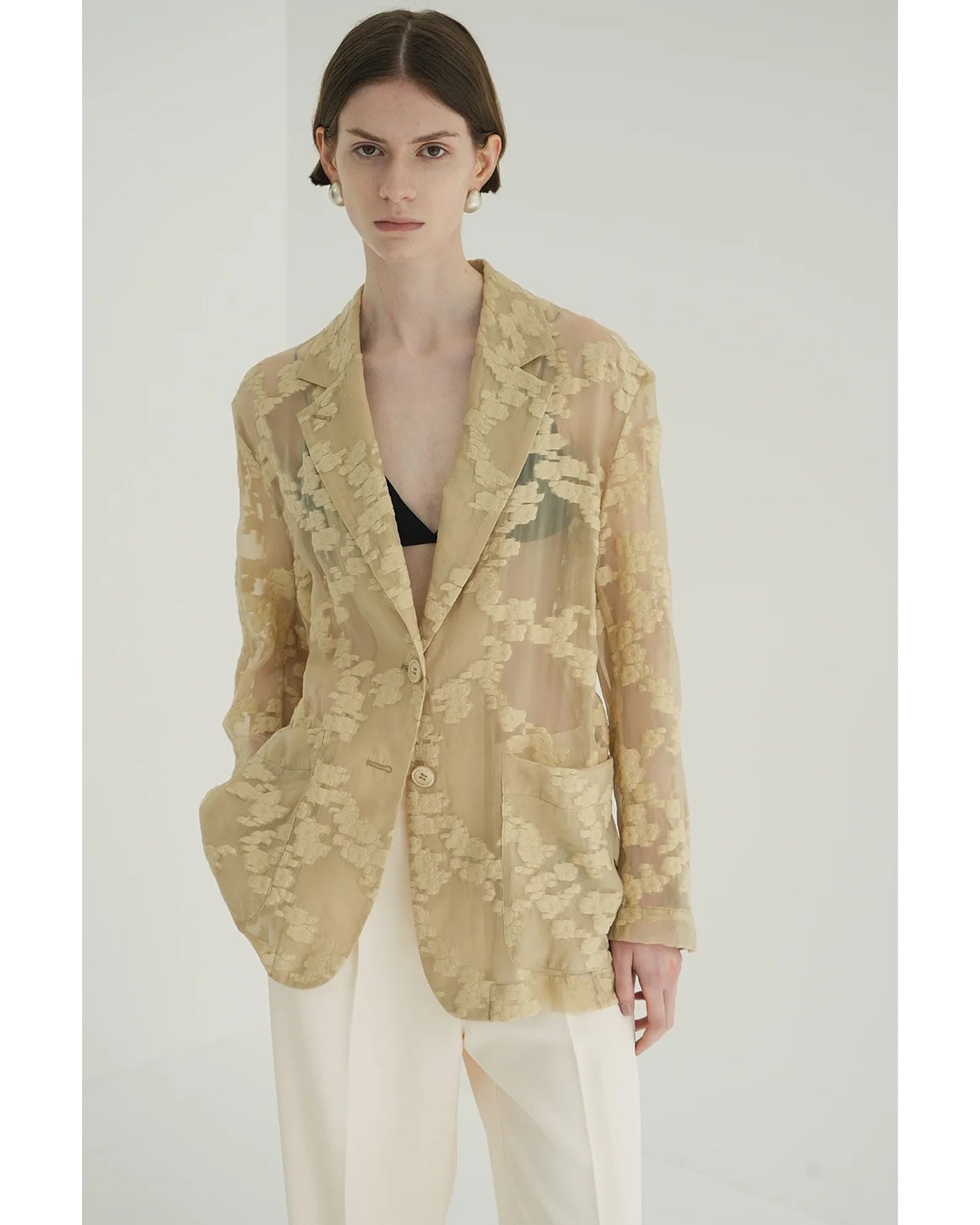 FLOWER SHEER JACQUARD JACKET