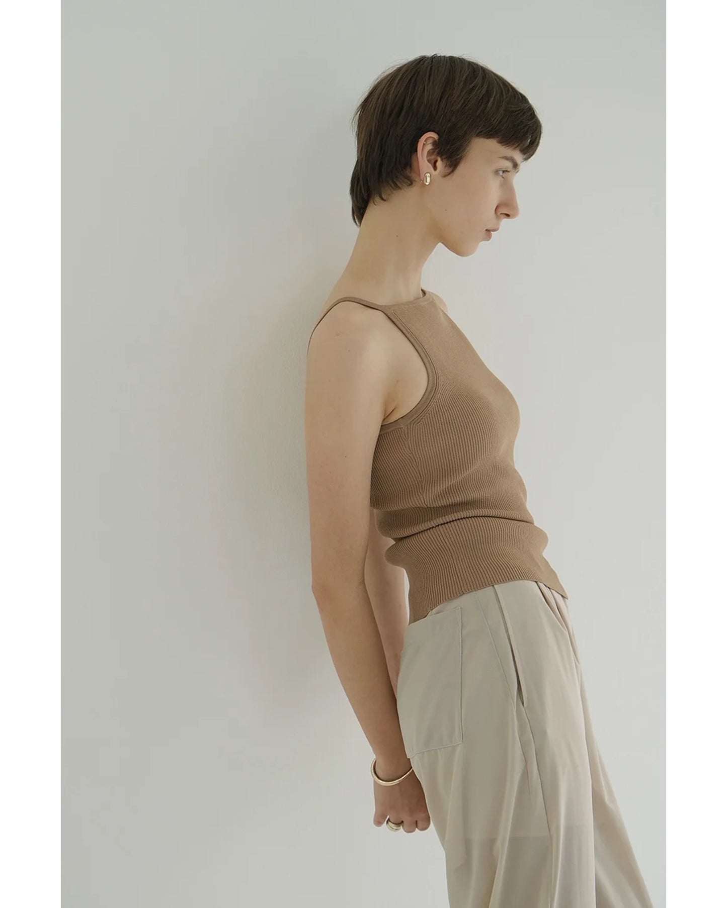 BOAT NECK BACK OPEN KNIT TOPS