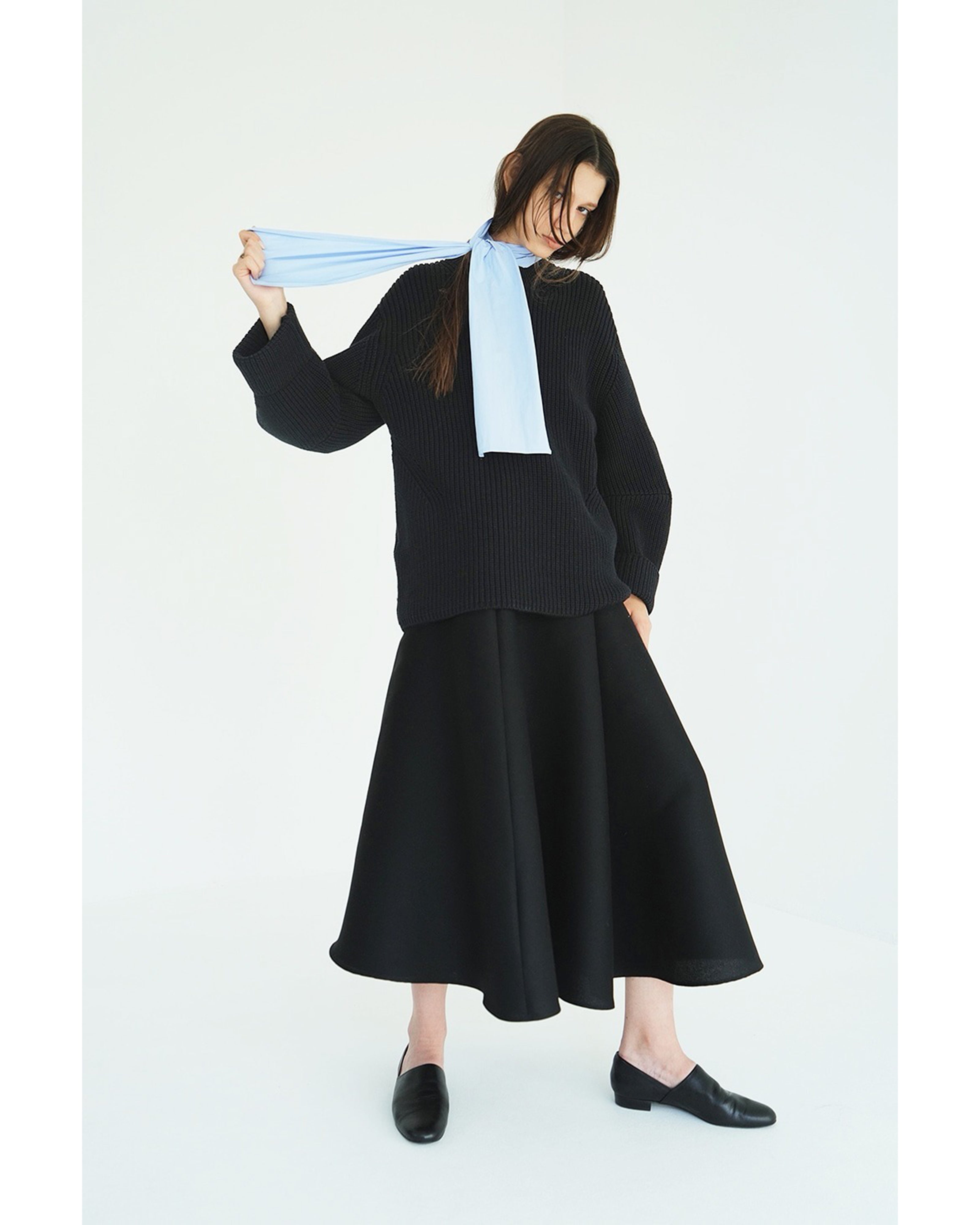 CLANE OVER FORM SLEEVE KNIT TOPS ブラック OVER FORM SLEEVE KNIT TOPS – TIME AFTER TIME