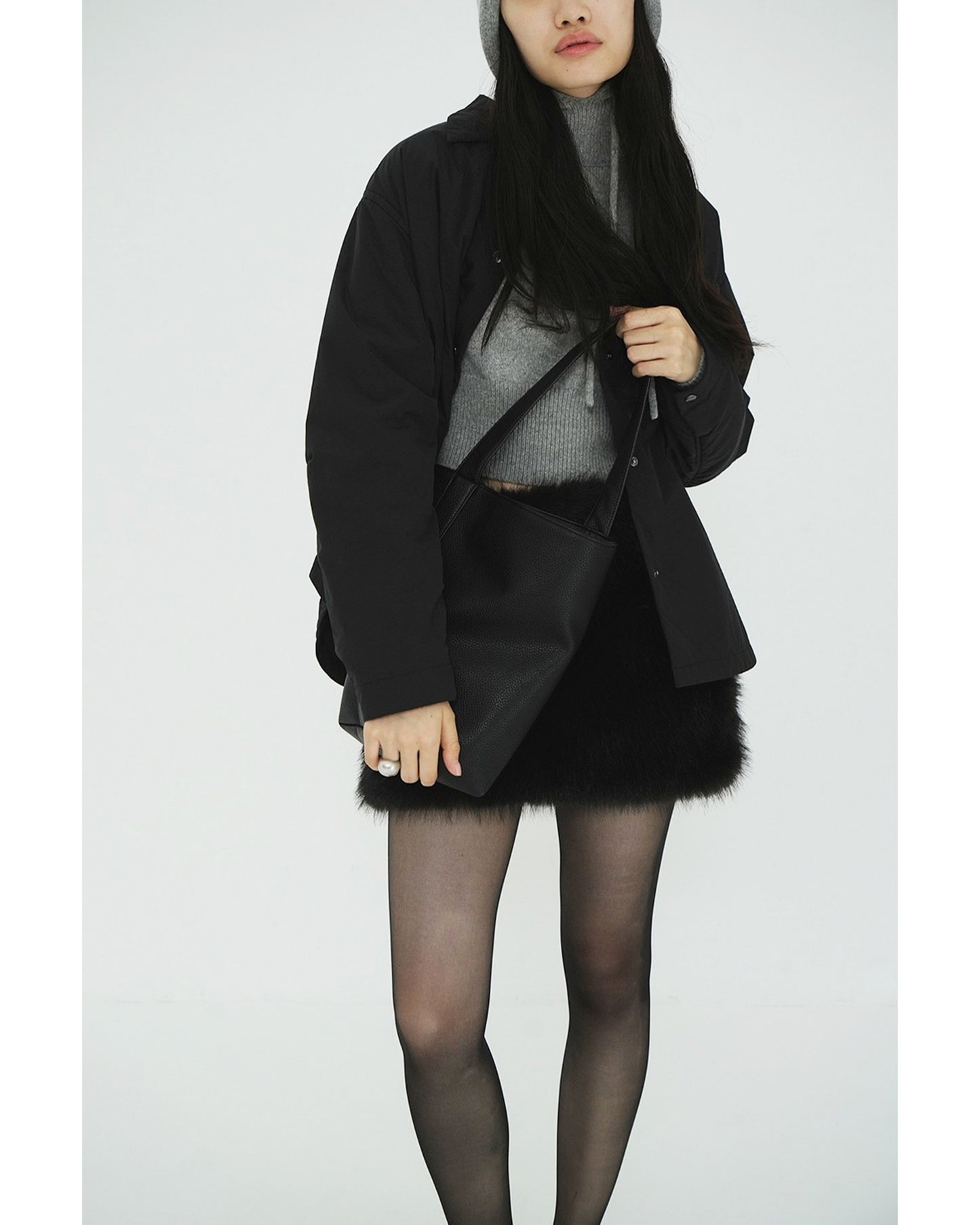 FAKE LEATHER MEDIUM TOTE BAG