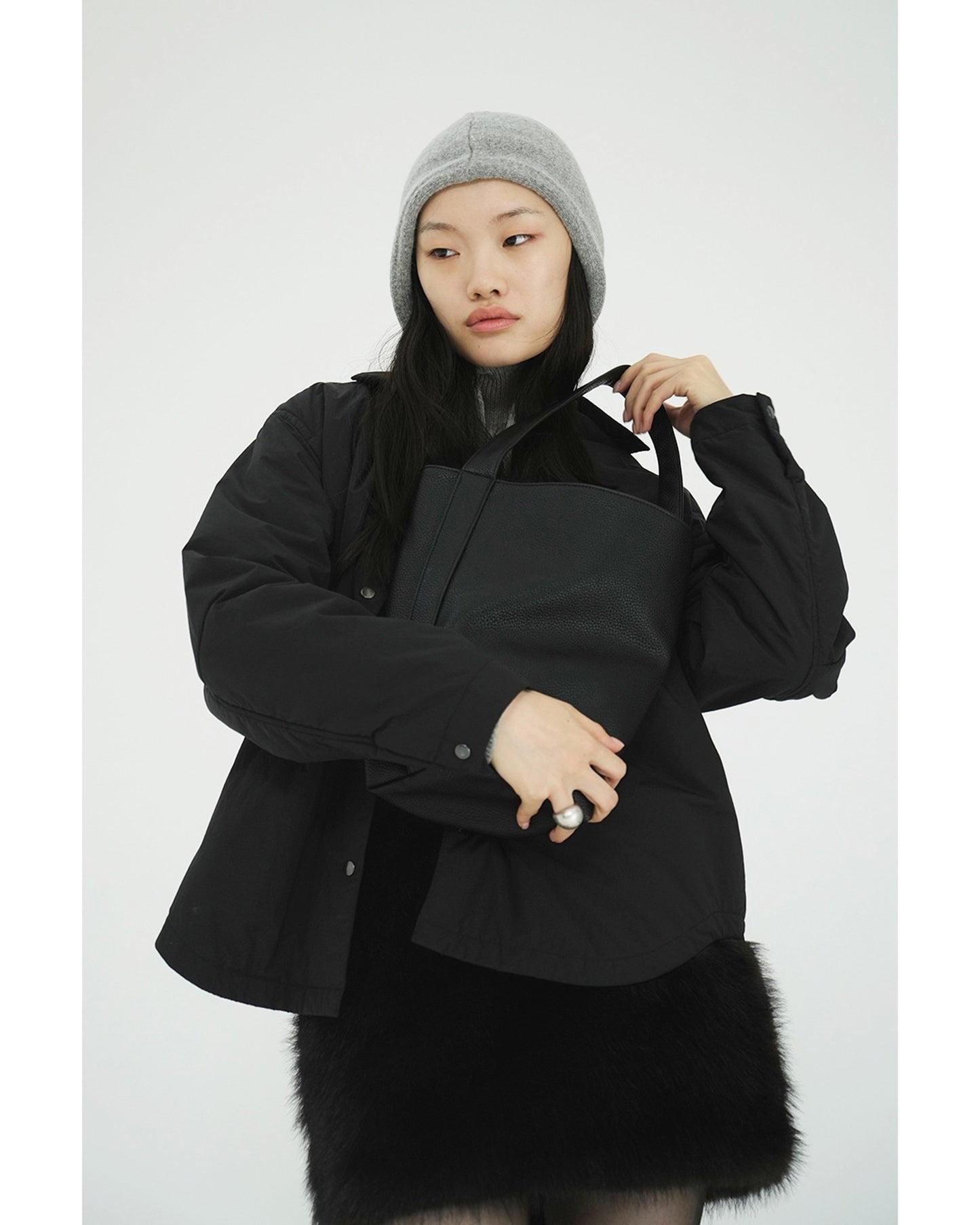 FAKE LEATHER MEDIUM TOTE BAG