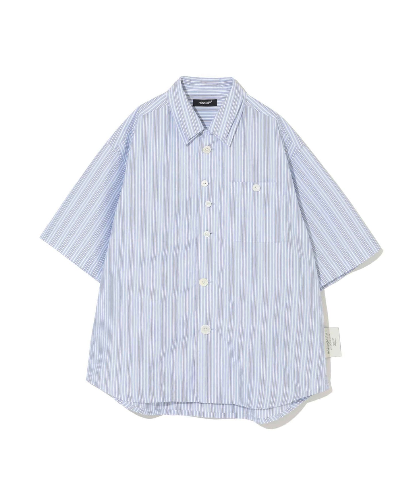 Co/Pe Stripe Double Collar S/S Shirt