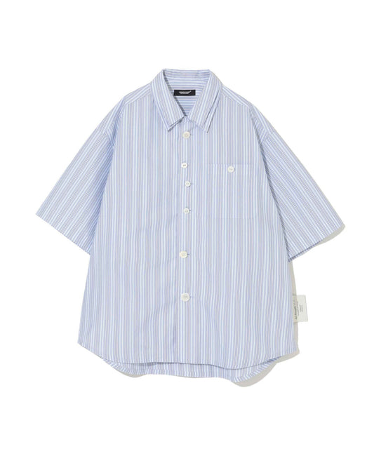 Co/Pe Stripe Double Collar S/S Shirt
