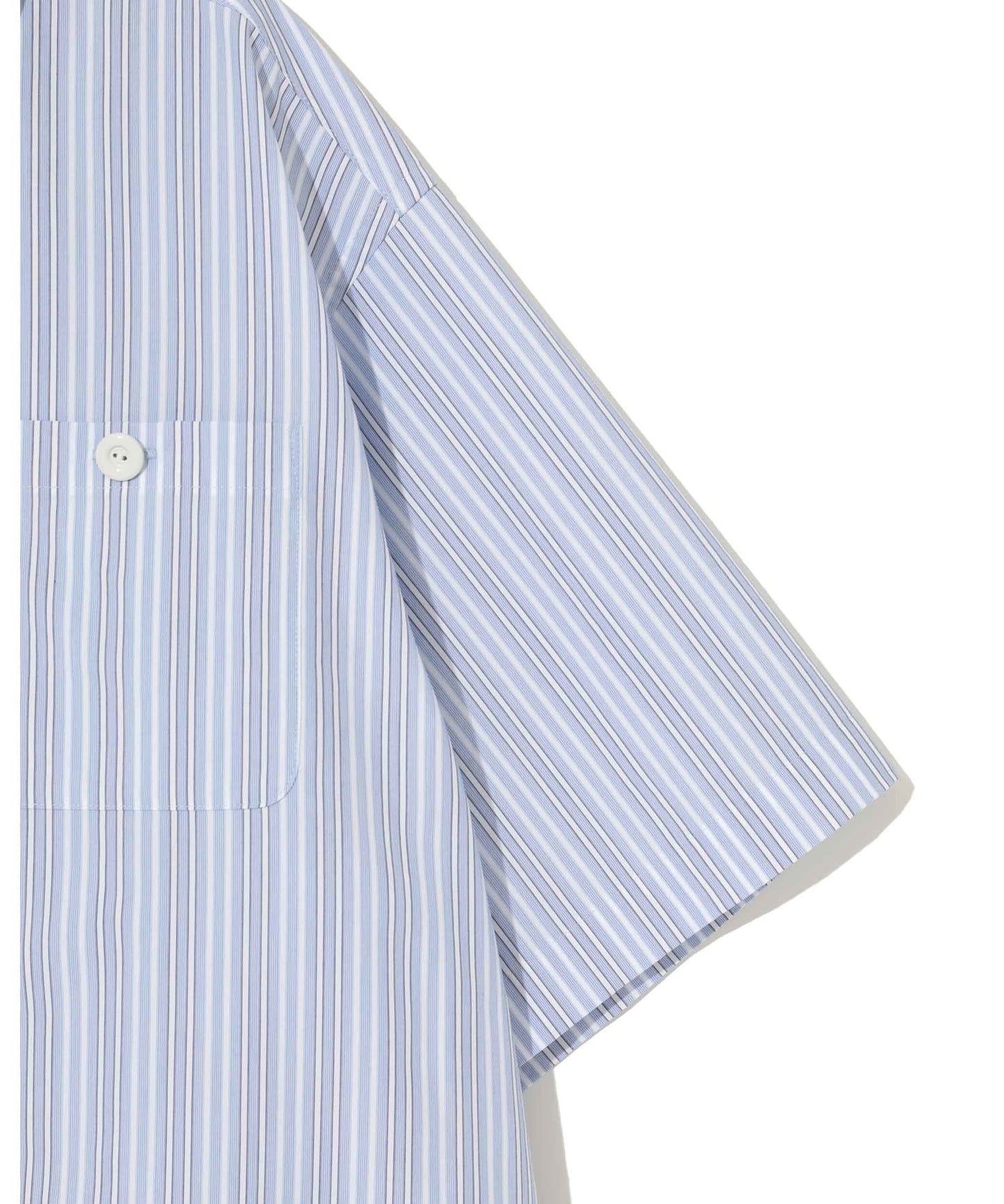 Co/Pe Stripe Double Collar S/S Shirt