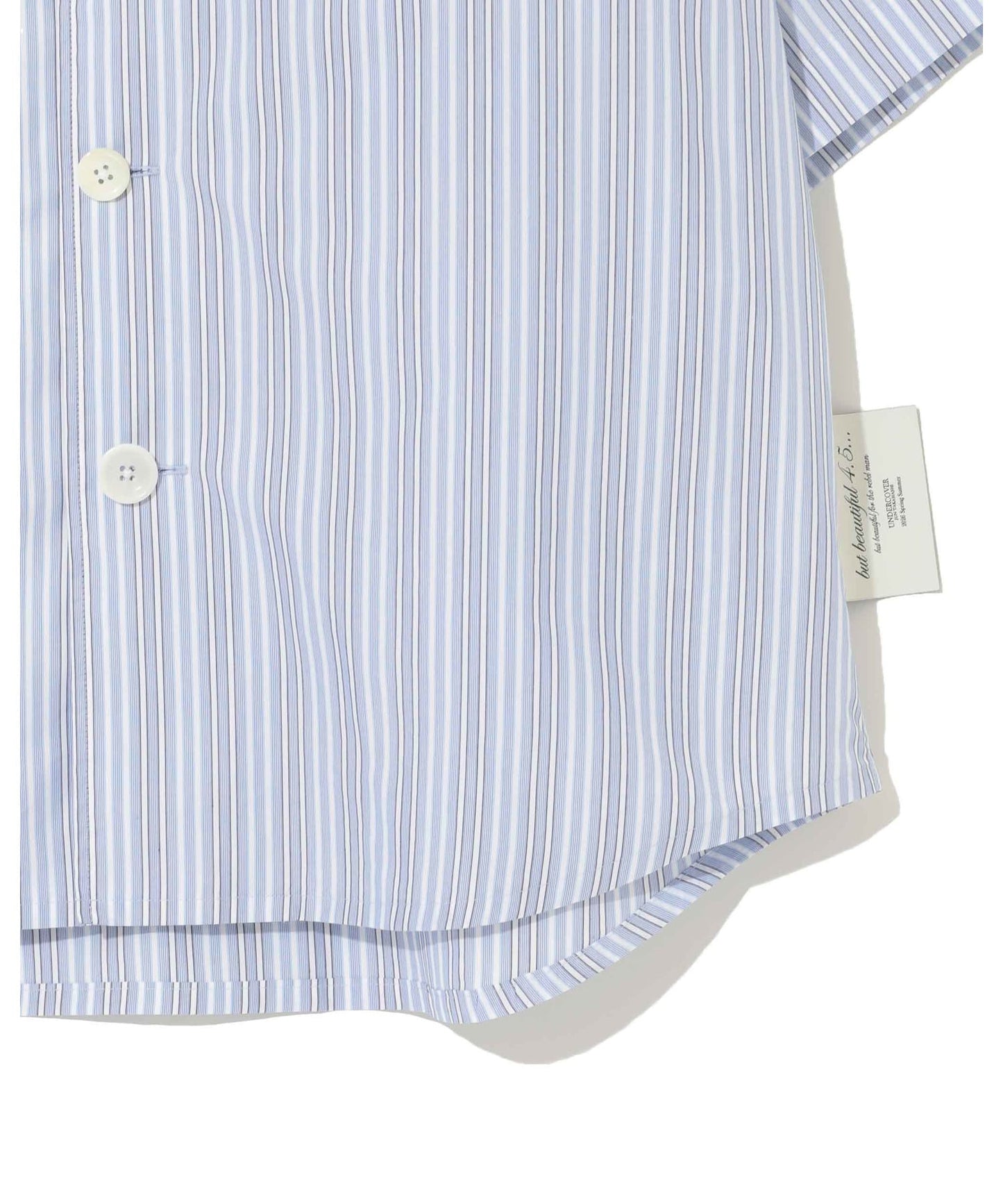 Co/Pe Stripe Double Collar S/S Shirt