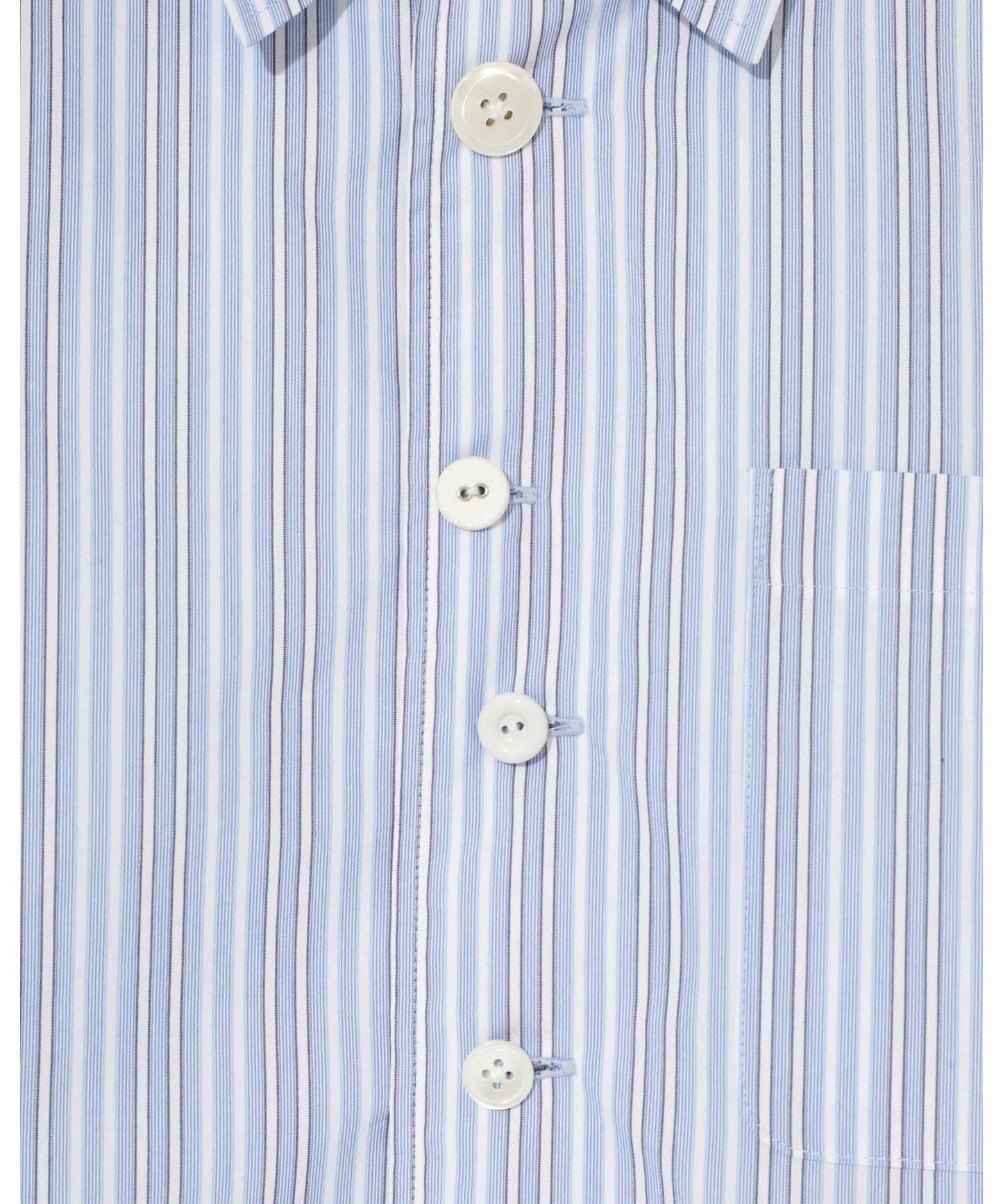 Co/Pe Stripe Double Collar S/S Shirt