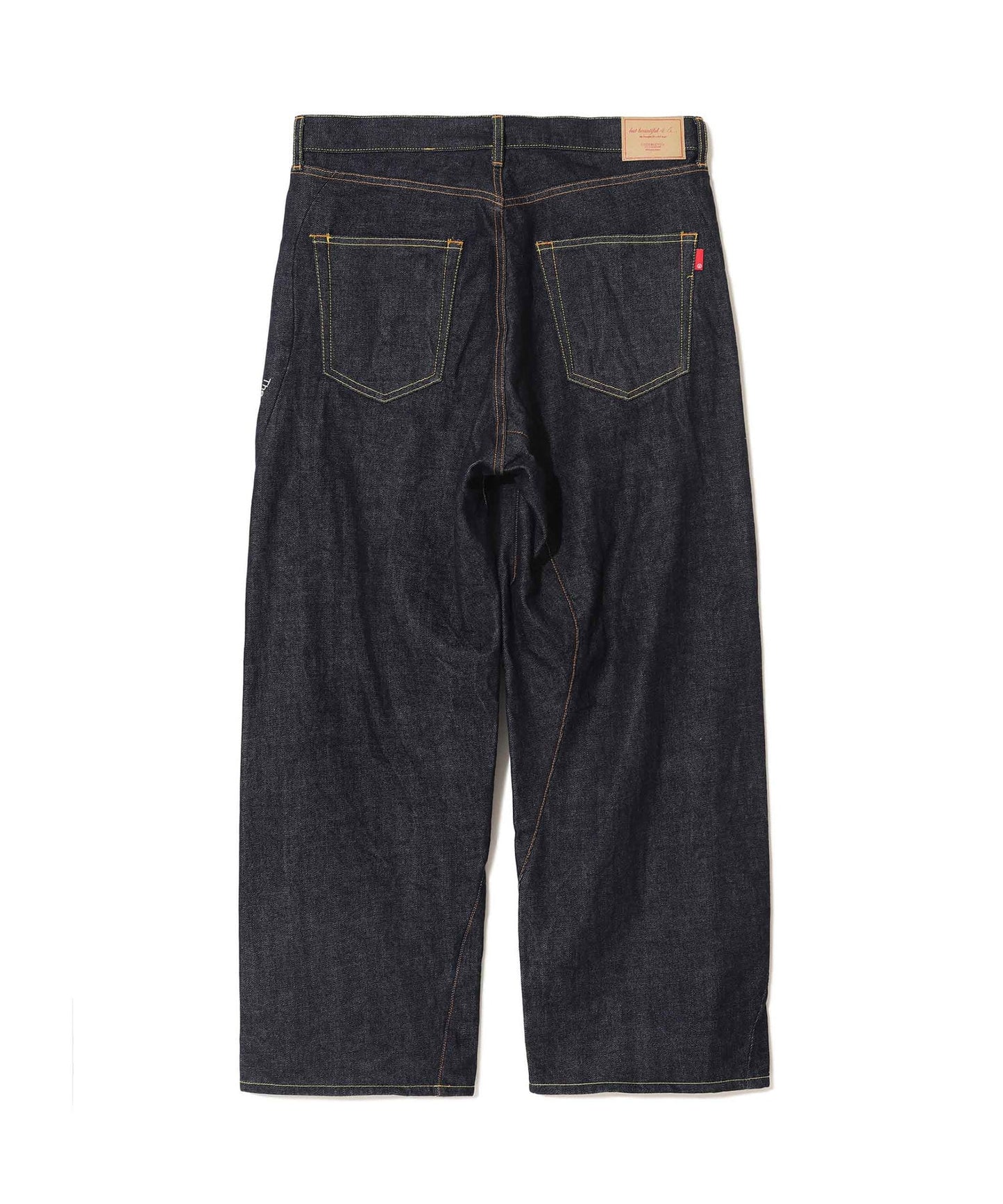 Lyrics Embroidery RIGID DENIM WIDE PANTS