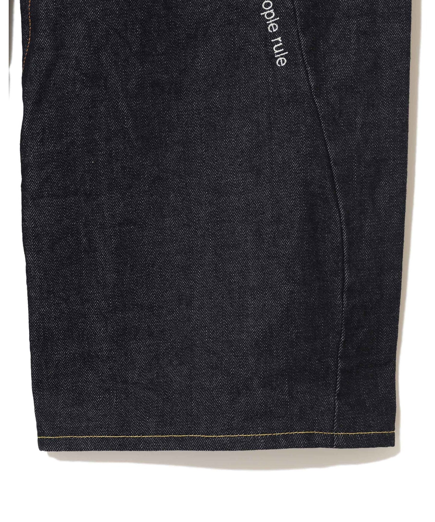 Lyrics Embroidery RIGID DENIM WIDE PANTS