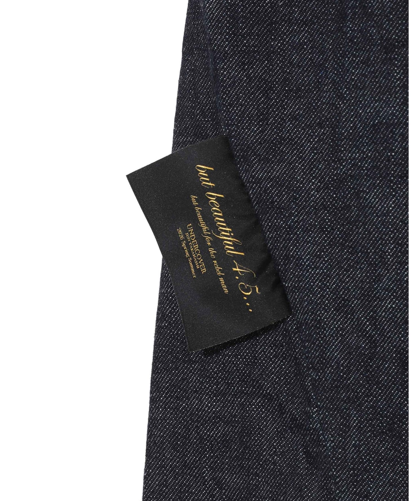 Lyrics Embroidery RIGID DENIM WIDE PANTS