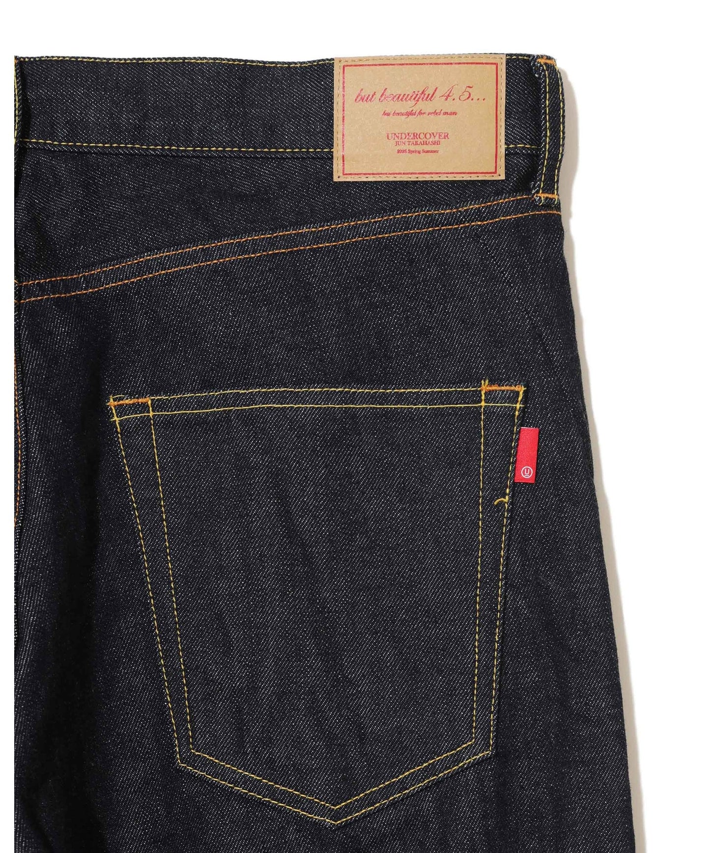 Lyrics Embroidery RIGID DENIM WIDE PANTS