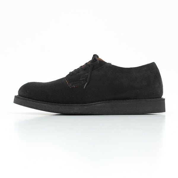 POSTMAN OXFORD / BLACK ROUGHOUT LEATHER