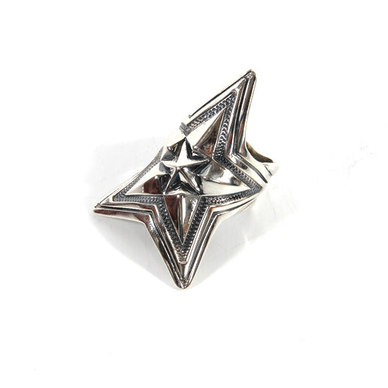 Extra Large Depp Star In Star SILVER