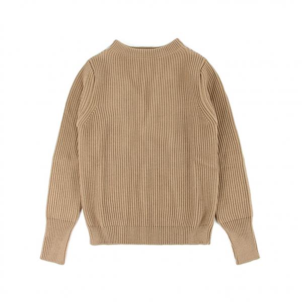 NAVY CREWNECK-CAMEL-