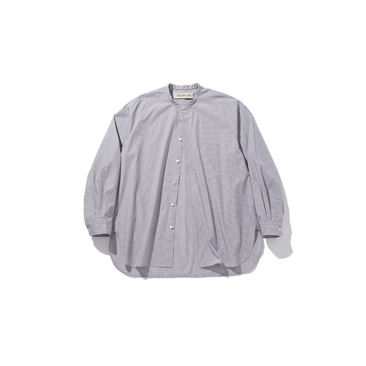 RAGLAN STAND COLLAR SHIRT B GRAY STRIPE