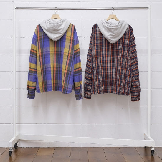 US1855 Hooded check shirt